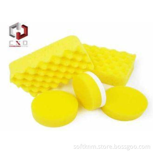Yellow Wave Shaped Car Washing Sponge , Car Cleaning Sponge